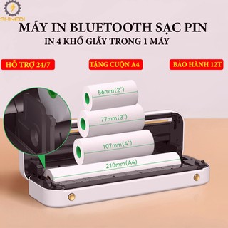 Máy in nhiệt mini bluetooth sạc pin peripage sinedi in khổ a4 a6 a7 a8 kết nối được tất cả các thiết bị đt, laptop, pc.