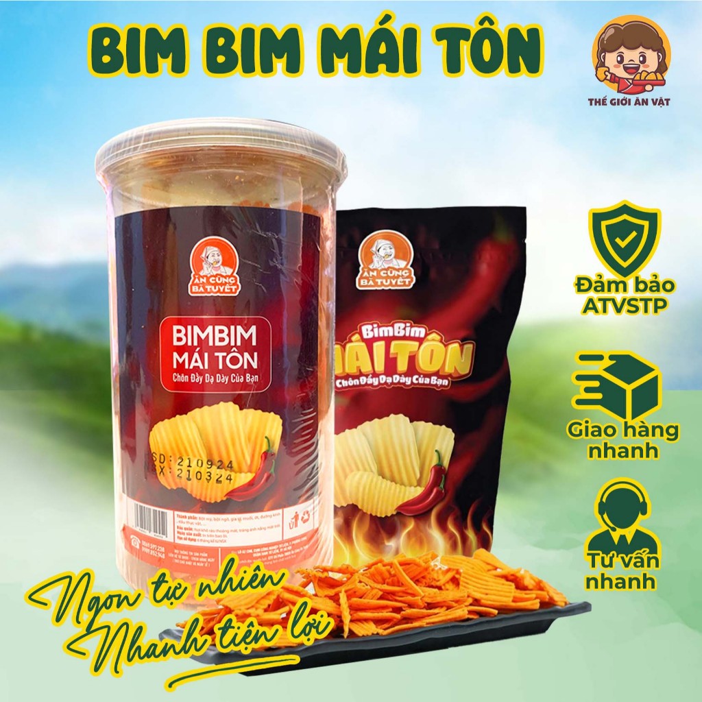 Bim bim mái tôn khoai tây khổng lồ ăn cùng bà tuyết đồ ăn vặt bim bim mái tôn - Thế Giới Ăn Vặt 88