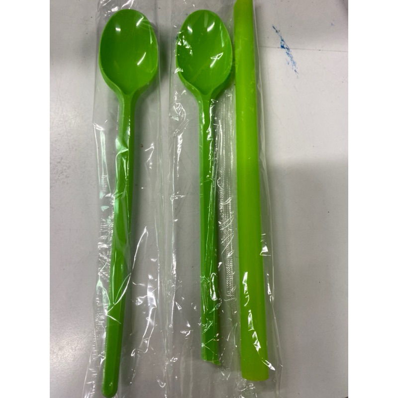 Combo Muỗng 20cm+Ống hút phi 12 bọc màng