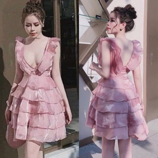 Đầm Cao cấp dự tiệc - Đầm tầng sexy- Váy nữ dự tiệc chất voan kiếng