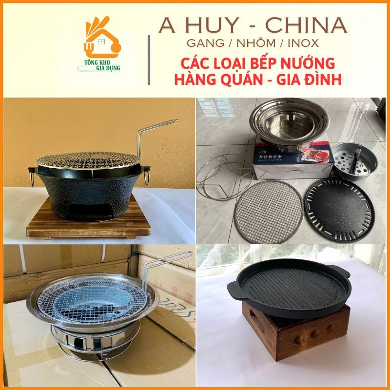 Các loại bếp nướng than hoa vỉ nướng inox và gang nhập khẩu AHUY dành cho nhà hàng, quán ăn và gia đình