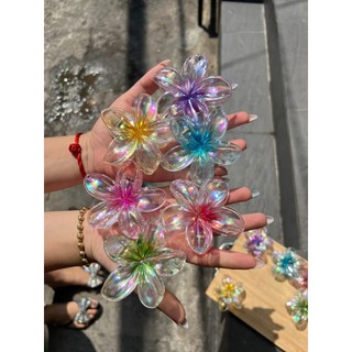 [CÓ SẴN] Kẹp tóc hoa sứ thuỷ tinh hologram