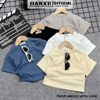 Áo Phông Cộc Tay Bé Trai Dáng Rộng Sành Điệu Vải Cotton Mềm Min, Áo Phông Áo Thun Bé Trai Hanxu