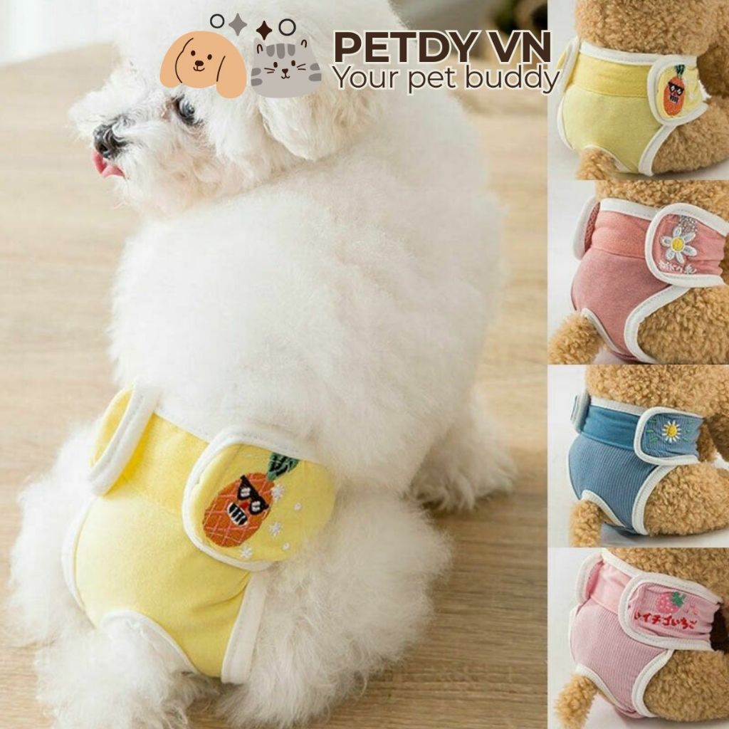 Bỉm tã sinh lý vải cotton cao cấp cho chó cái tái sử dụng nhiều lần