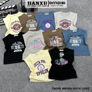 (KHÔNG TĂNNG SIZE) Áo Phông Bé Trai Dáng Tanktop Vải Cotton In Hình Cực Đáng Yêu, Áo Bé Trai Mùa Hè HANXU