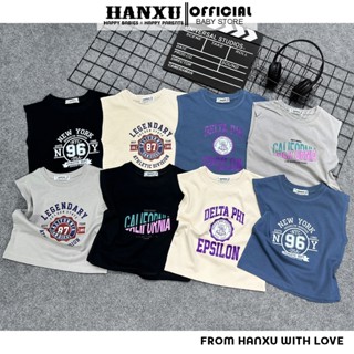 (KHÔNG TĂNG SIZE) Áo Phông Bé Trai Dáng Tanktop Vải Cotton In Hình Cực Đáng Yêu, Áo Bé Trai Mùa Hè HANXU