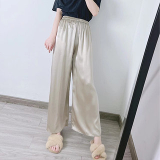 Quần ống rộng nữ lụa satin quần ống suông bigsize nữ lụa