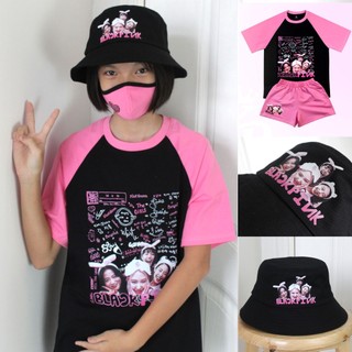 Áo thun cao cấp trẻ em bornpink wold tour hanoi, blackpinkvietnam, pinkvenom, mũ, khẩu trang