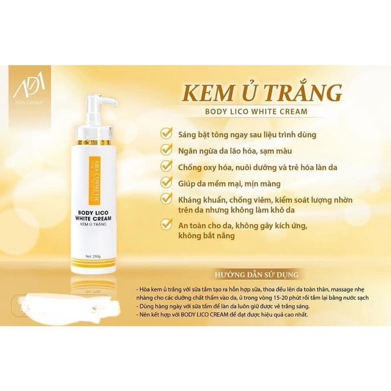 Kem ủ trắng ada group 250g