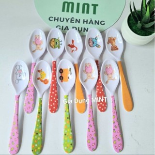 Combo 10 cái muỗng nhựa ăn dặm cho bé dễ thương xinh xắn tiện lợi