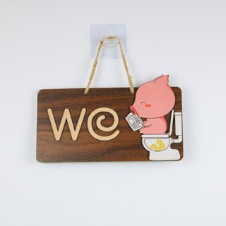 Bảng gỗ decor WC lợn Siêu dễ thương