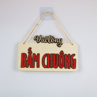 Bảng gỗ trang trí "Vui lòng..." Siêu dễ thương trang trí cửa hàng, cơ quan