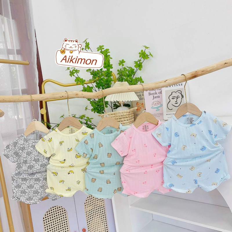 Bộ cộc tay giành cho bé trai bé gái từ 5-16 kg (0-18 month), vải petit