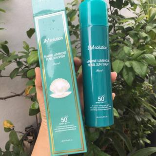 Xịt chống nắng jm solution glow luminous flower sun pray 100ml hồng glow + xanh nâng tông