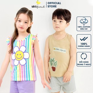 Đồ bộ ba lỗ quần áo thun cotton mịn mặc nhà mùa hè cho bé gái và bé trai Unifriend Hàn Quốc U2024-7