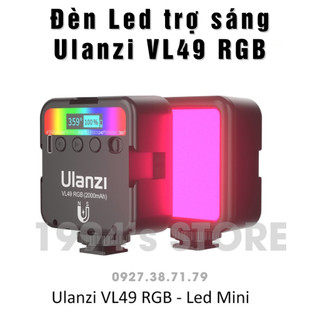 Đèn led Studio mini Ulanzi VL49 RGB - Pin sạc tích hợp 2000mAh - Nhiều hiệu ứng màu dùng cho máy ảnh, điên thoại, Gopro