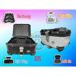 Thùng Nhôm Xe Máy Chính Hãng Vetabox 32L 36L  - Full Lót Thùng Tựa Lưng
