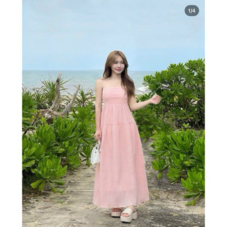 ĐẦM MAXI HỒNG 2 DÂY