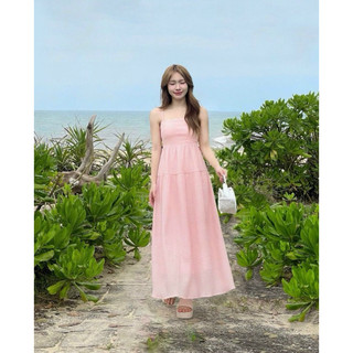ĐẦM MAXI HỒNG 2 DÂY