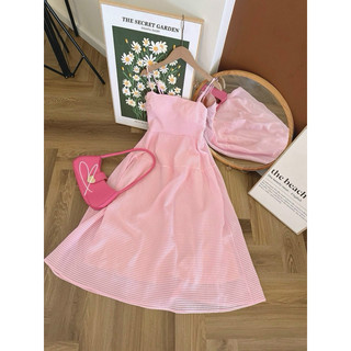 ĐẦM MAXI HỒNG 2 DÂY