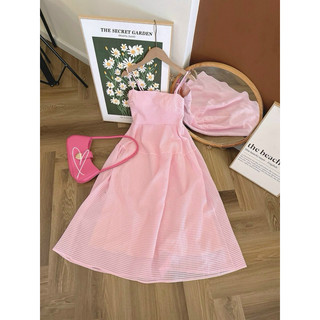 ĐẦM MAXI HỒNG 2 DÂY