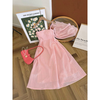 ĐẦM MAXI HỒNG 2 DÂY