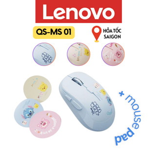 Chuột gaming văn phòng kèm pad chuột bluetooth Lenovo x Disney QS-MS01 - DPI 3 cấp độ - Lướt êm ái