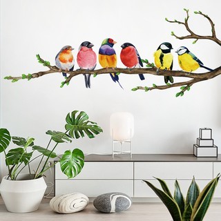Decal dán tường trang trí chim trên cành cây
