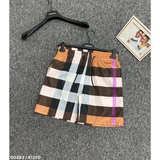 Quần short burberry nam nữ chất cotton co giãn dày dặn - short burberry kẻ caro phong cách trẻ hot trend 2024