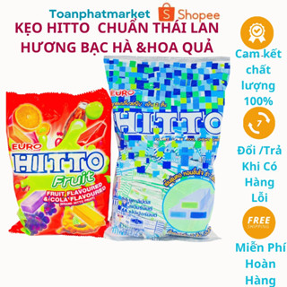 Kẹo Hitto chuẩn Thái Lan vị bạc hà, hoa quả gói 100 cái, Kẹo mềm Euro Hitto Thái Lan-Toàn Phát Mart