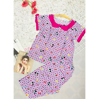)Đồ bộ mặc nhà lửng tole lanh có tay Size 2