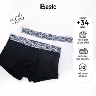 Quần lót nam phom trunk lưng thun icon IB trơn iBasic PANM112