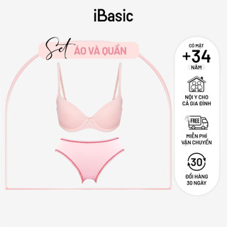 Set bộ áo ngực và quần lót màu hồng da nhạt iBasic