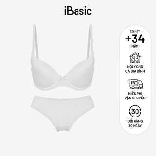 Set bộ áo ngực và quần lót màu trắng iBasic
