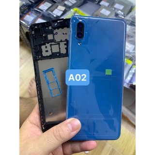 Bộ vỏ samsung A02 - gồm lưng vỏ,xương,phím,kính camera