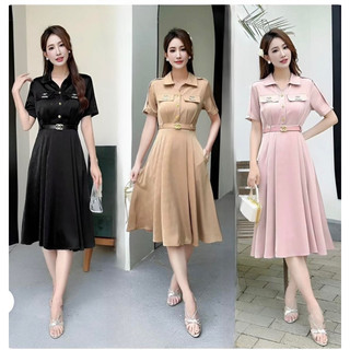 (HÀNG NHẬP CAO CẤP) VÁY ĐẦM SƠ MI DÁNG XÒE – HỌA TIẾT SANG CHẢNH ( CC020524510)