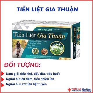 Tiền liệt gia thuận, dùng cho người tiểu đêm, tiểu nhiều, tiểu buốt do u xơ tiền liệt tuyến. hộp 30 viên.