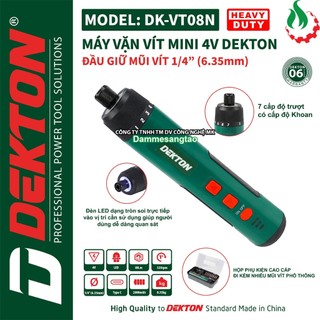 Máy vặn vít cấp trượt mini pin 4v dekton dk-vt08n 8n.m