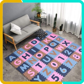 Thảm xốp cho bé  36 tấm (26 chữ cái từ A-Z và 10 chữ số từ 0-9)- Kích thước mỗi tấm 30x30x1cm- Mẹ Tròn Store