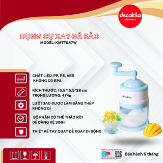 Máy bào đá mini DECAKILA (KMTT087W), Thao tác đơn giản bằng tay, không cần cắm điện, Lưỡi dao sắc bén,chất liệu an toàn