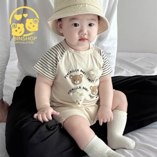 Bodysuit cho bé Thun Lạnh mềm mát, Body đính Gấu liền thân mẫu mới, Body đùi bé trai bé gái, mẫu quần áo sơ sinh 0-12M