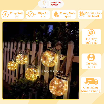 Combo 4 Đèn LED Lọ Thủy Tinh Energy Green Lighting Treo Cây Năng Lượng Mặt Trời MT-145 Trang Trí Ngoài Trời - Sân Vườn