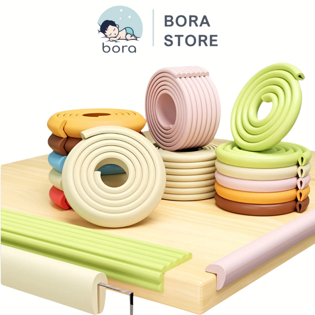 Xốp bọc cạnh bàn, góc bàn giữ an toàn cho bé [Bọc cạnh dài 2m, cao su NBR mềm mại]