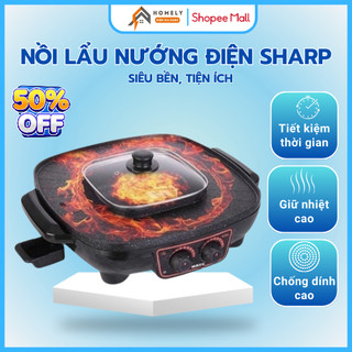 Nồi Lẩu Nướng Điện 2 IN 1 Sharp KS38, Công Suất Lớn 2200W Tiện Lợi, Tiết Kiệm Bảo Hành 12 Tháng