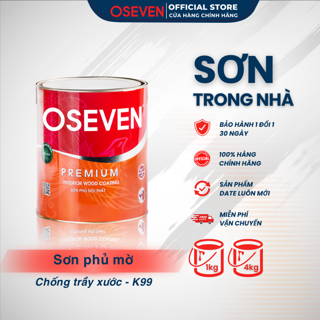 Sơn phủ bóng gỗ PU K99 - Sơn gỗ chống trầy xước - Sơn gỗ OSEVEN