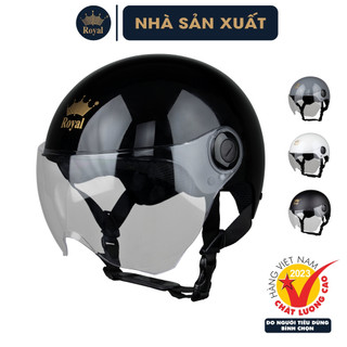 Mũ Bảo Hiểm Nửa Đầu Có Kính Royal M162K Chính Hãng Gọn Nhẹ, Nón Bảo Hiểm Có Kính Bảo Hành 12 Tháng