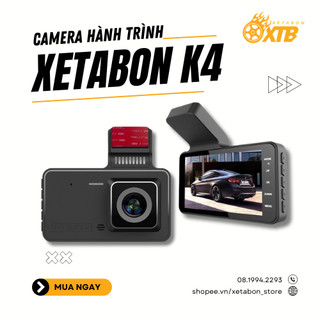 Camera hành trình ô tô K4 màn hình 4 inch cảm ứng ghi hình kép độ phân giải Full HD kết nối điện thoại bảo hành 12 tháng
