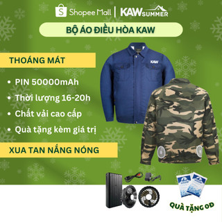 Áo Điều Hòa KAW Cao Cấp Pin 50.000mAh 2 Lớp Công Suất Lớn, Chống Nóng Chống Tia UV Làm Mát Thông Minh