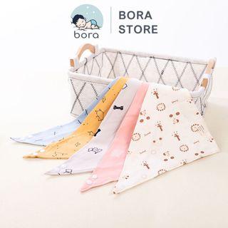 Khăn yếm tam giác cotton 2 lớp có cúc bấm cao cấp