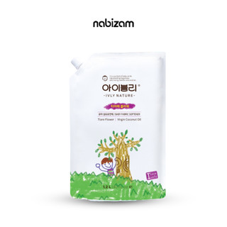Nước xả vải quần áo em bé IVLY NATURE hương hoa Tiare và tinh dầu dừa dạng túi 1200ml an toàn cho làn da